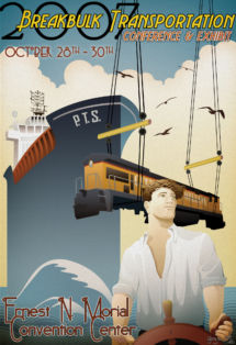 Poster Design displayed by Port Technical Services at a transportation conference in New Orleans Poster for Port Technical Services